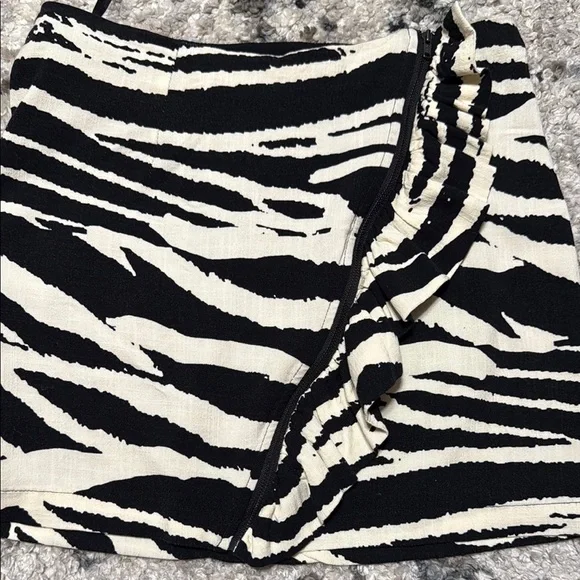 Free People Black and White Wrap Mini Skirt - Picture 8 of 8